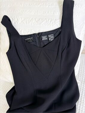 Vintage 1990s Liz Claiborne Night Black Formal Maxi Dress 4P with Front Slit